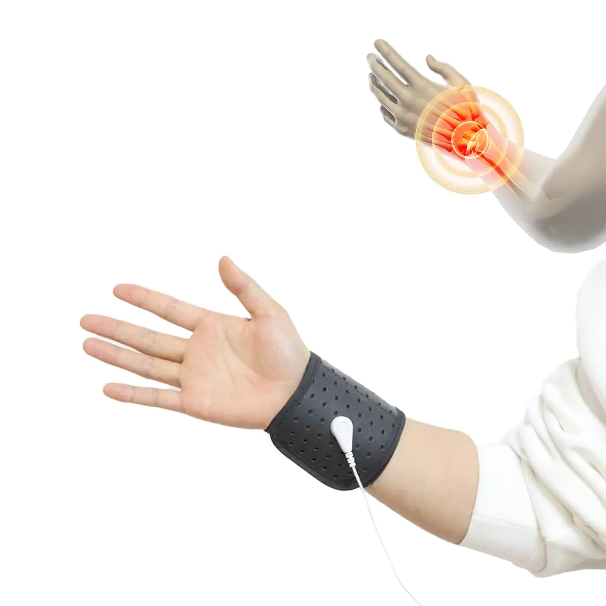 12.4"x3.5" Grounding Mat Grounding Wristband with 15" White Grounding Wire Grounding Bracelet for Wrist Revitalize Sleep and Alleviate Pain with Grounding Therapy Band (Black)